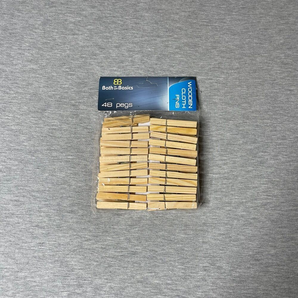 Bath to the Basics 48 Wooden Cloth Pin Pegs